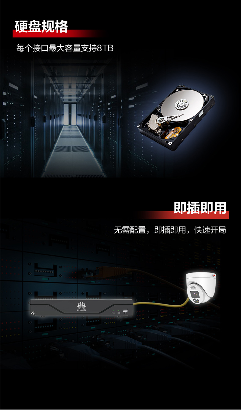 NVR800-C01 8 kanallı video kaydedici, 80Mbps bant genişliği
