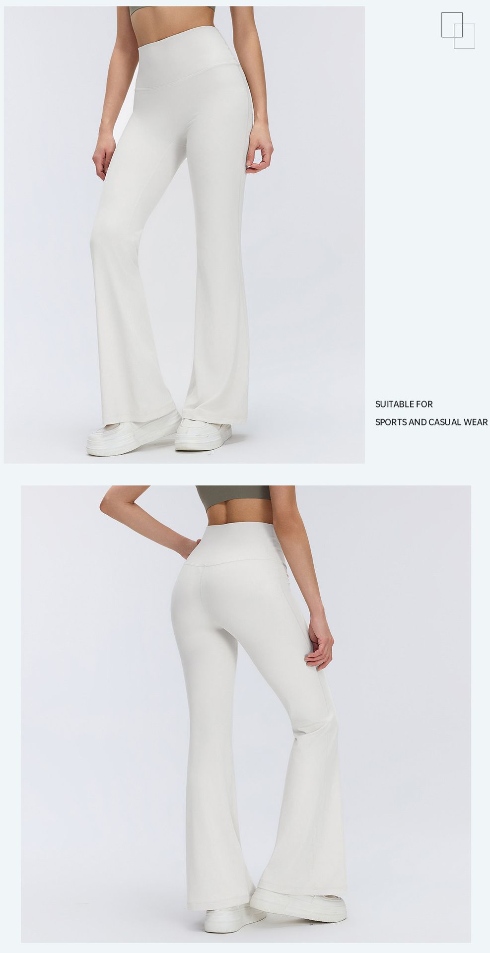 Yüksek bel yoga taytı kadın şeftali kaldırma flare pantalonu D26017