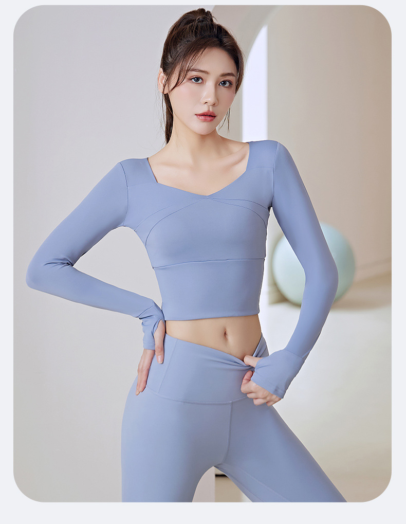 Damen-Yoga-Set, Langarm-Leggings, Lauftraining