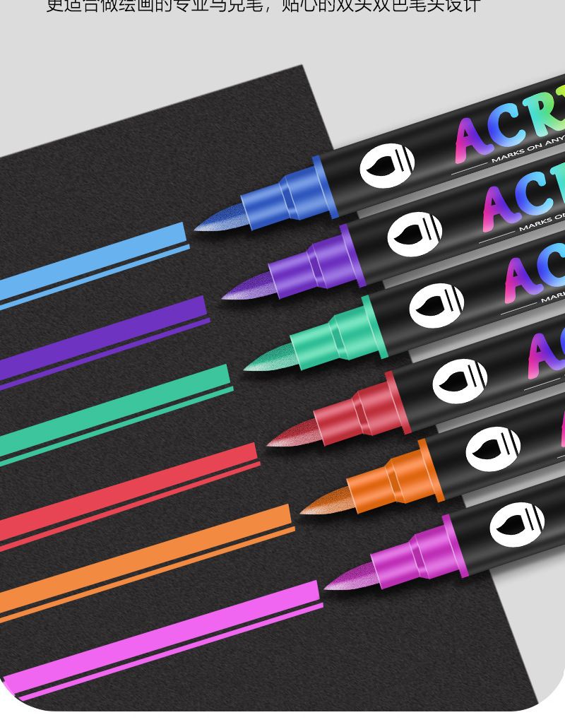 Doppelkopf-Acrylmarker, 72-Farben-Set für Kinder