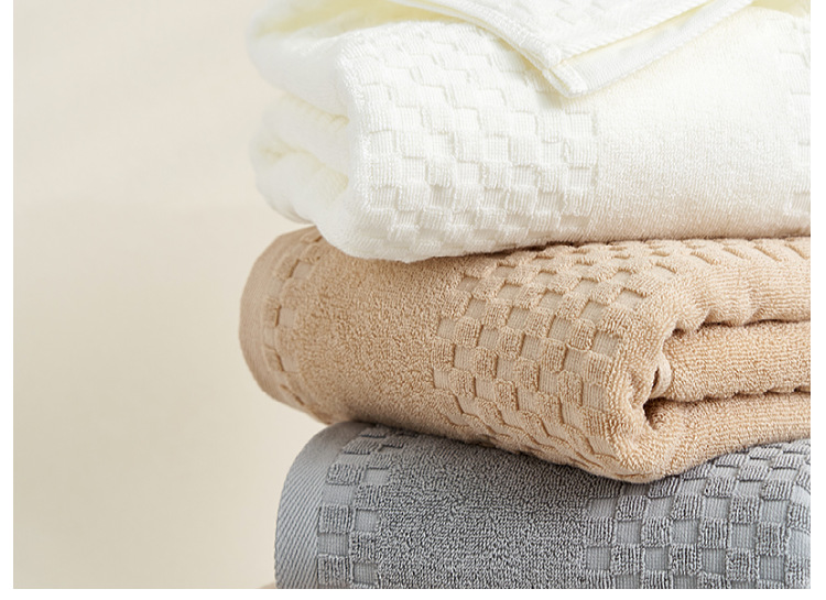 Pure cotton bath towel set, 3-piece, absorbent quick-drying