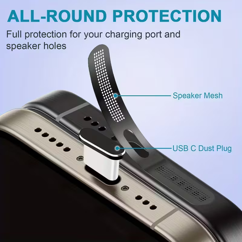 USB-C toz koruma ağı seti, iPhone 15/16/17 uyumlu