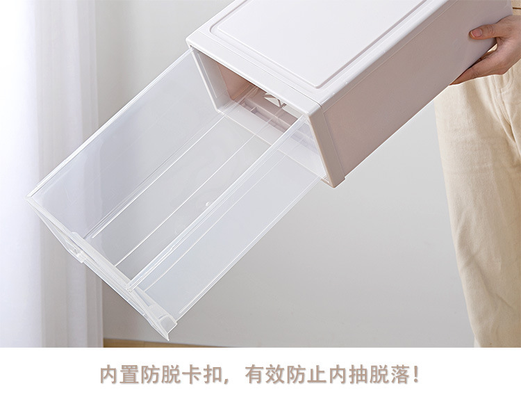 Transparent drawer storage box, for shoes and clothing