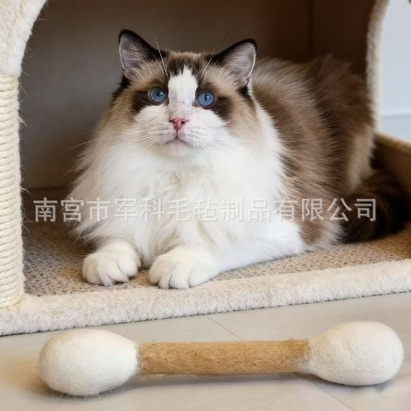 厂家直销大号30厘米棉签造型猫猫玩具室内解闷宠物大号幼猫磨牙棒