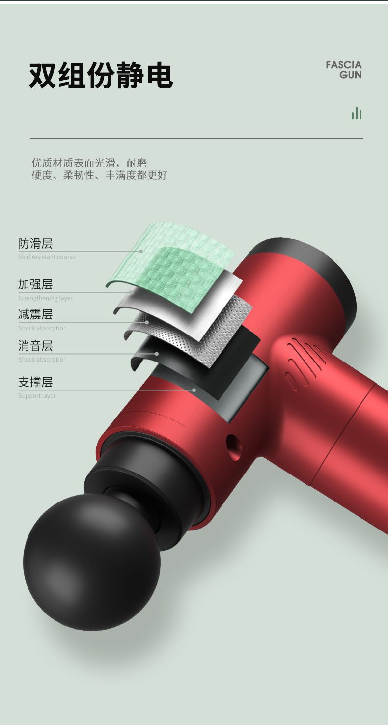 全球跨境经典迷你款机械按键筋膜枪健身棒按摩棒筋膜枪 跨境专享