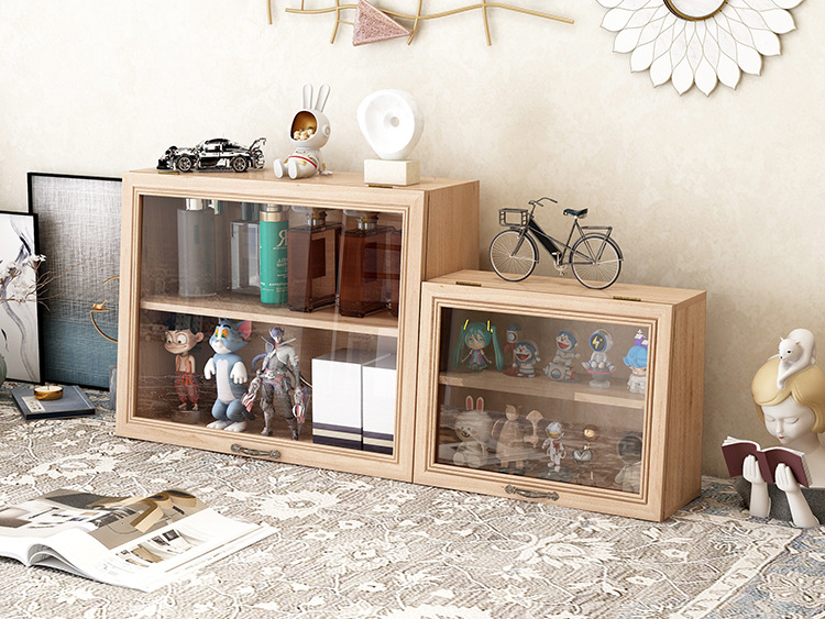 Solid Wood Vintage Storage Box with Drawers Desktop Display