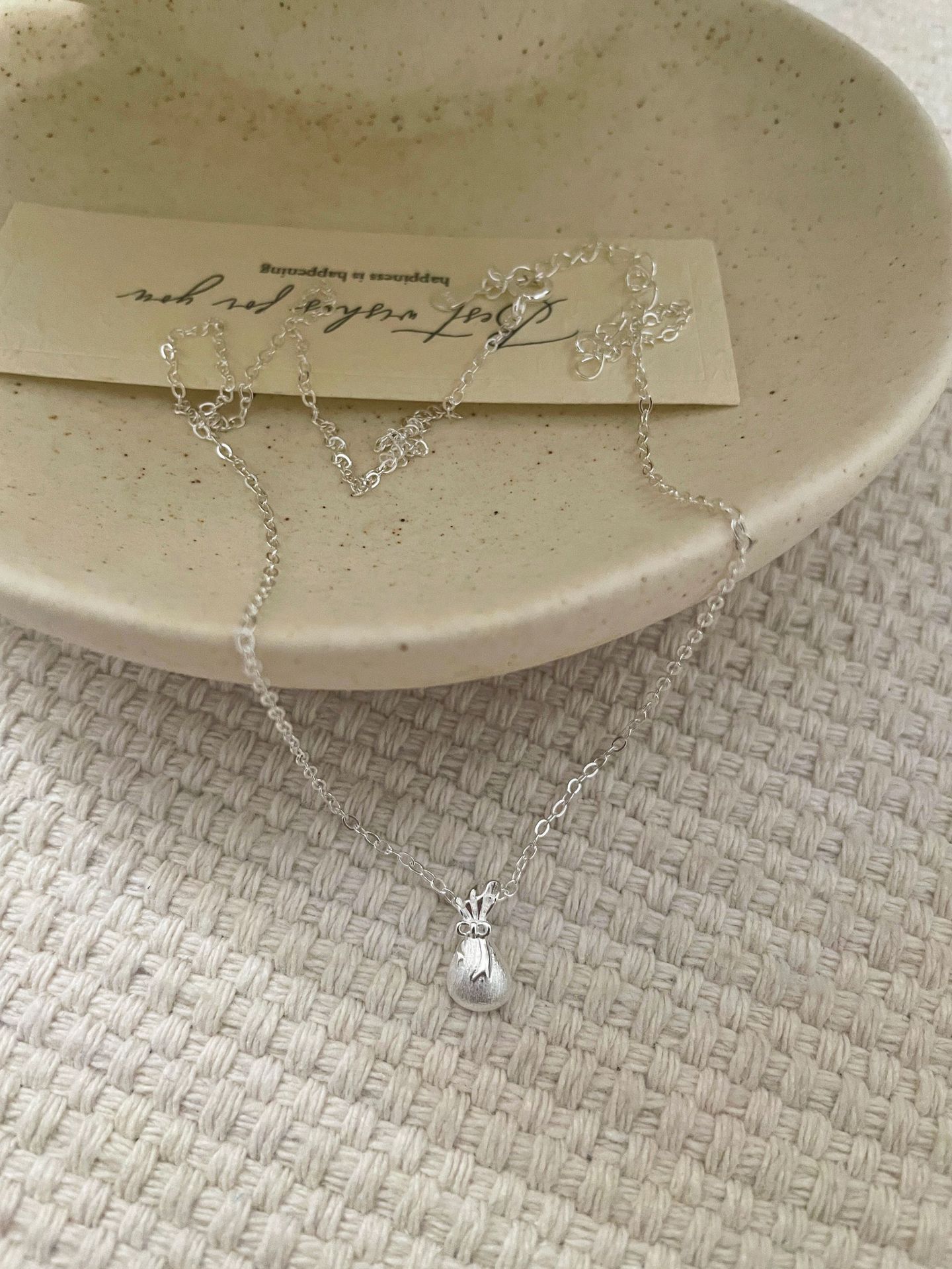 S999 Sterlingsilber Glücksbeutel Halskette Chinesischer Stil