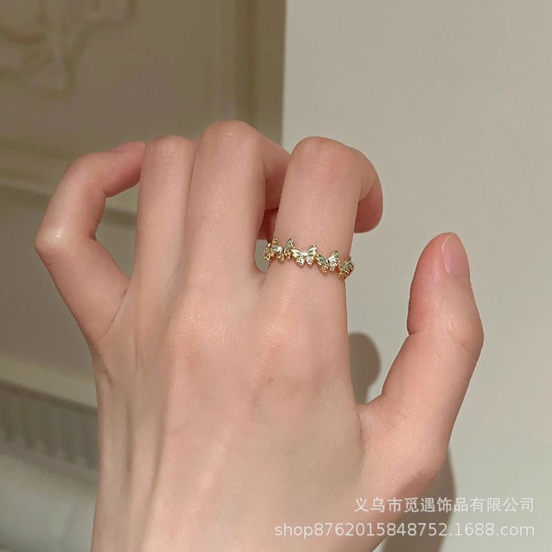 Green series stackable women's ring