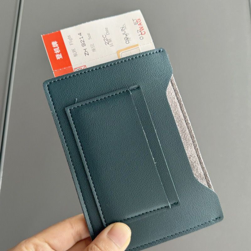 Korean-style travel passport holder, PU leather, multiple card slots