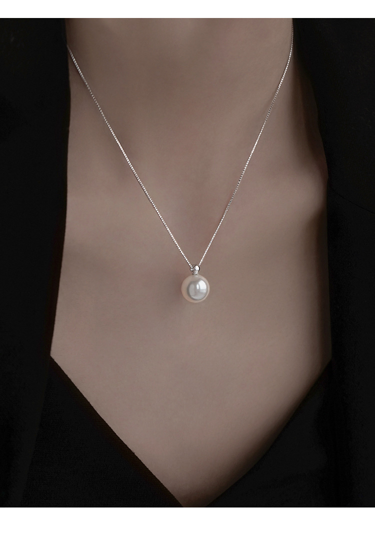 925 silver pearl necklace, elegant luxury style
