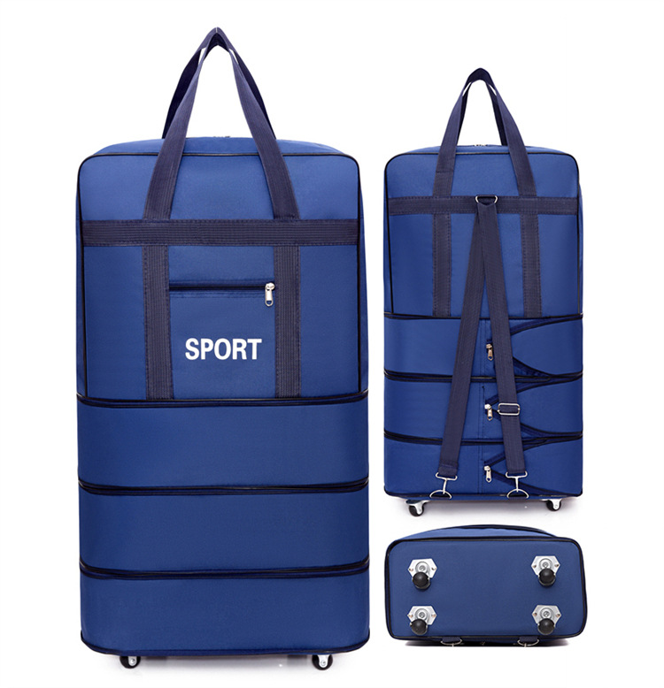 Foldable travel luggage with wheels, 158L capacity