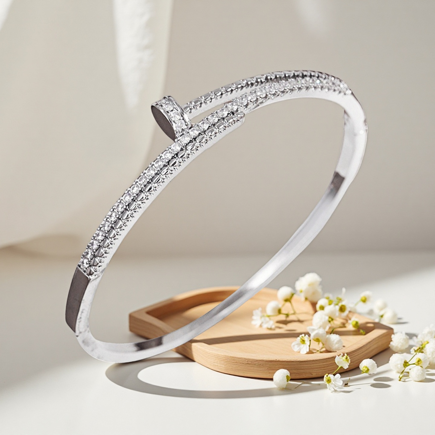 Armband, kupferplattiert, Zirkonia mit Sternenmotiv
