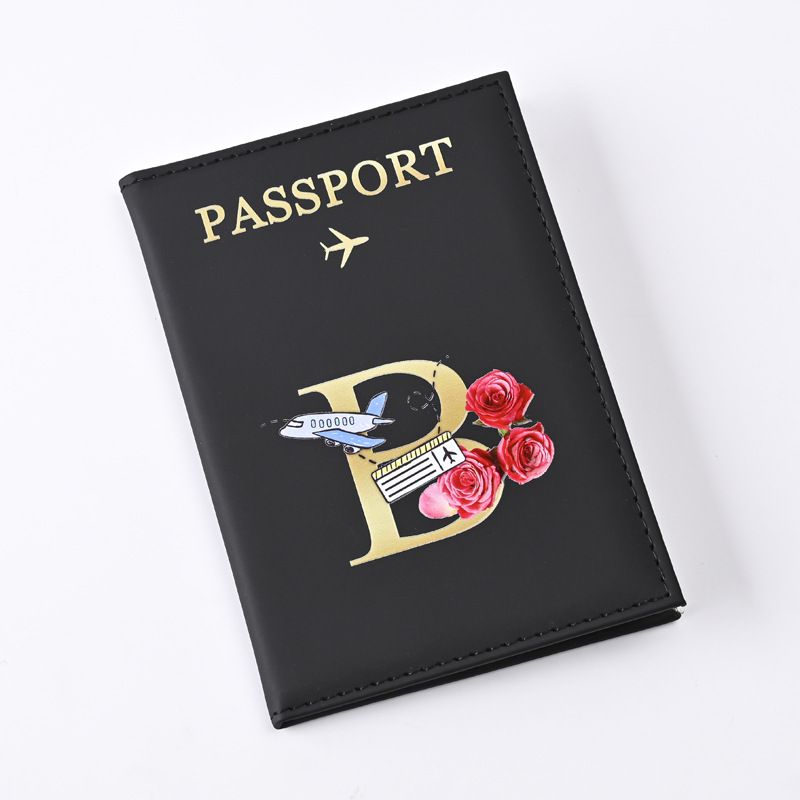 现货批发字母设计皮革护照套pu皮质护照夹passport护照包