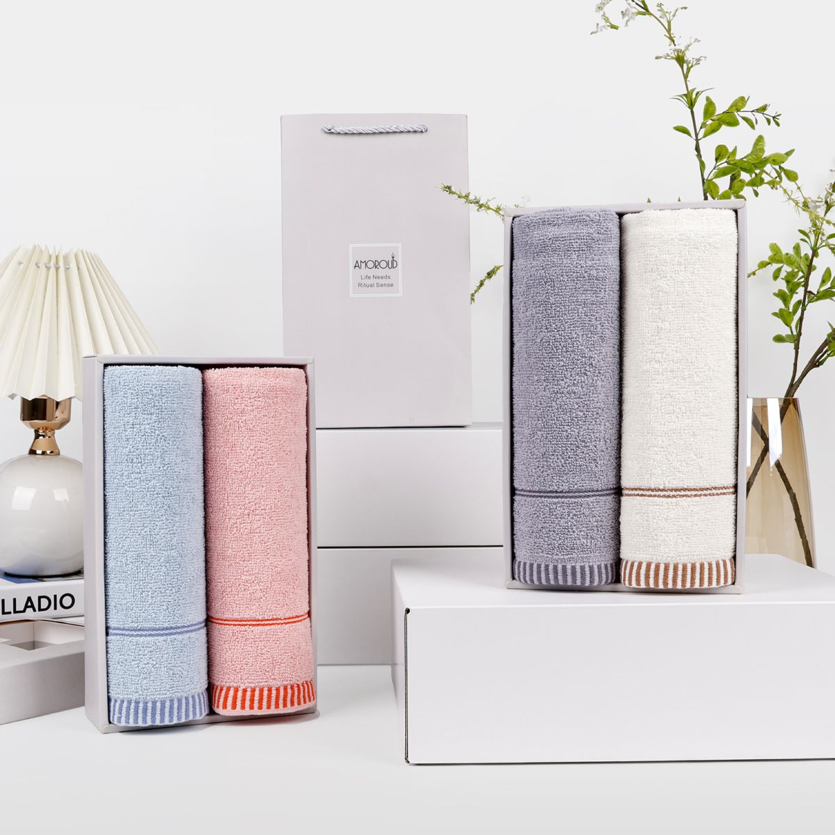Mufanduo Pure Cotton Towel Gift Set, Double Pack