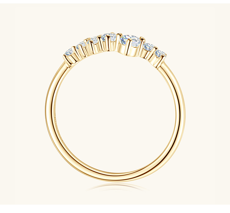 Moissanit Ring für Damen mit Sternendesign, Silber
