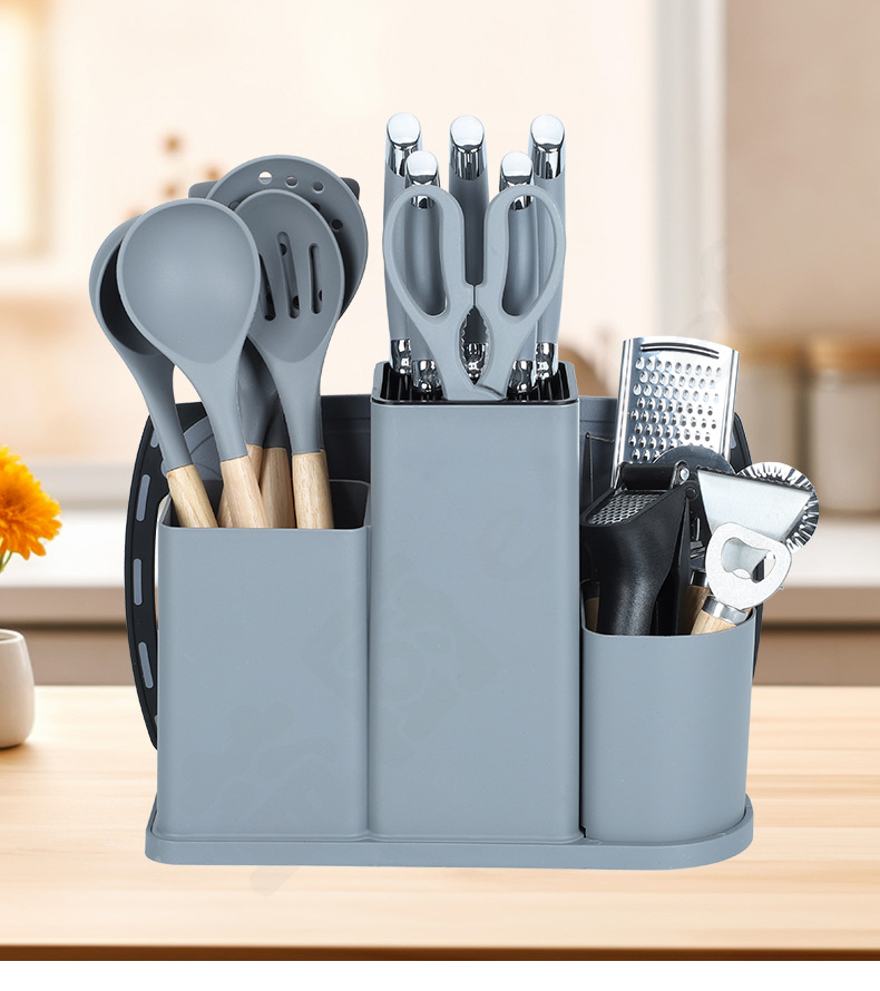 20-Piece Kitchen Knife Set with Silicone Tools