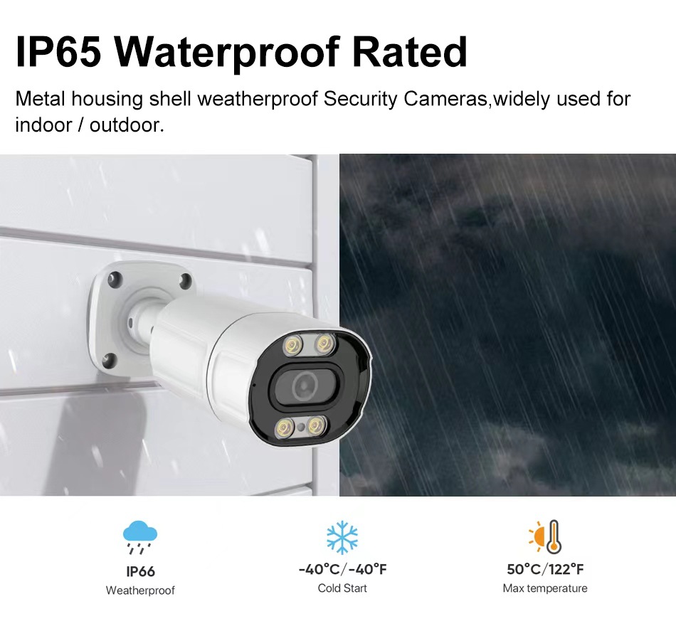 POE security camera system 4-channel 5MP mobile monitoring outdoor waterproof