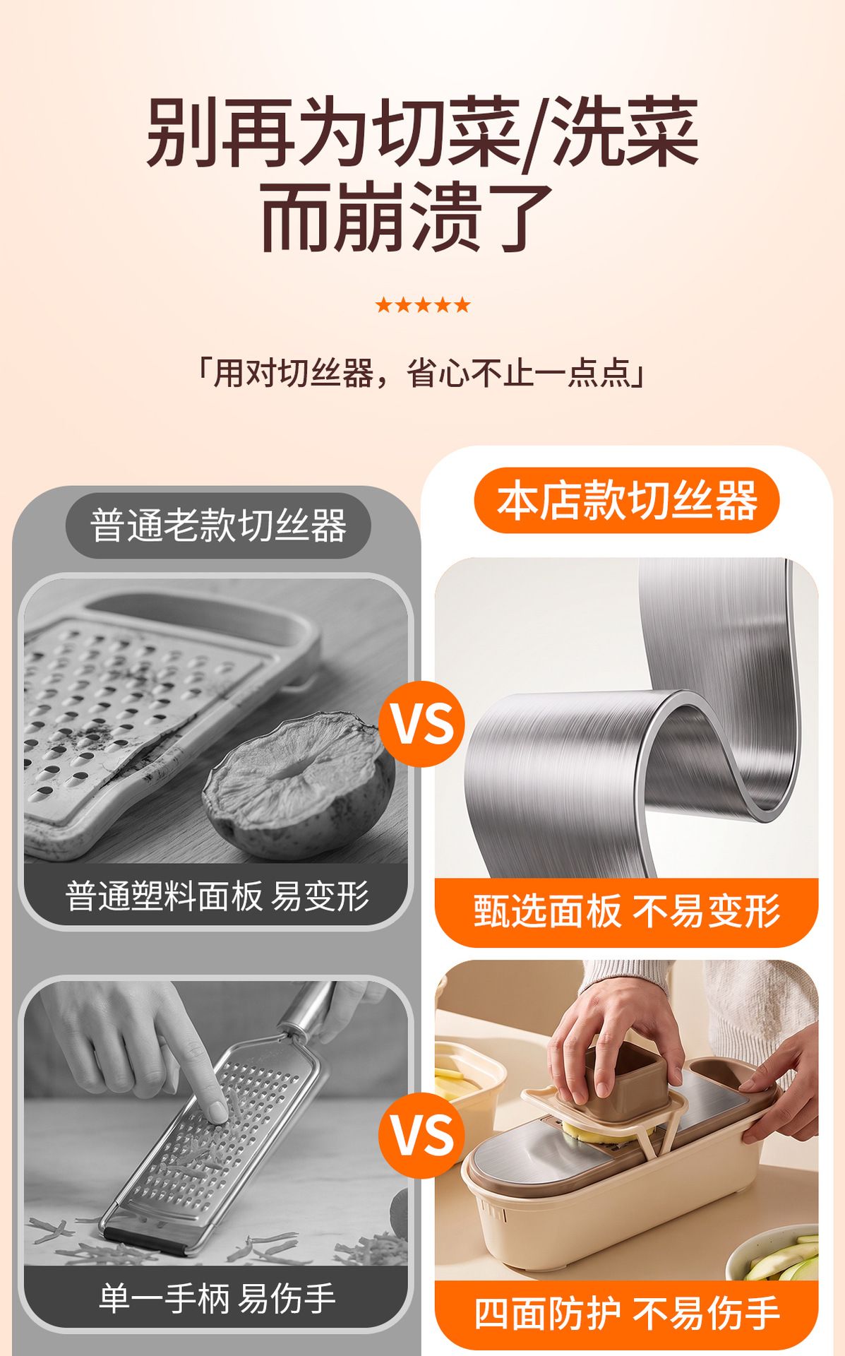 Multifunctional vegetable cutter with hand guard protector