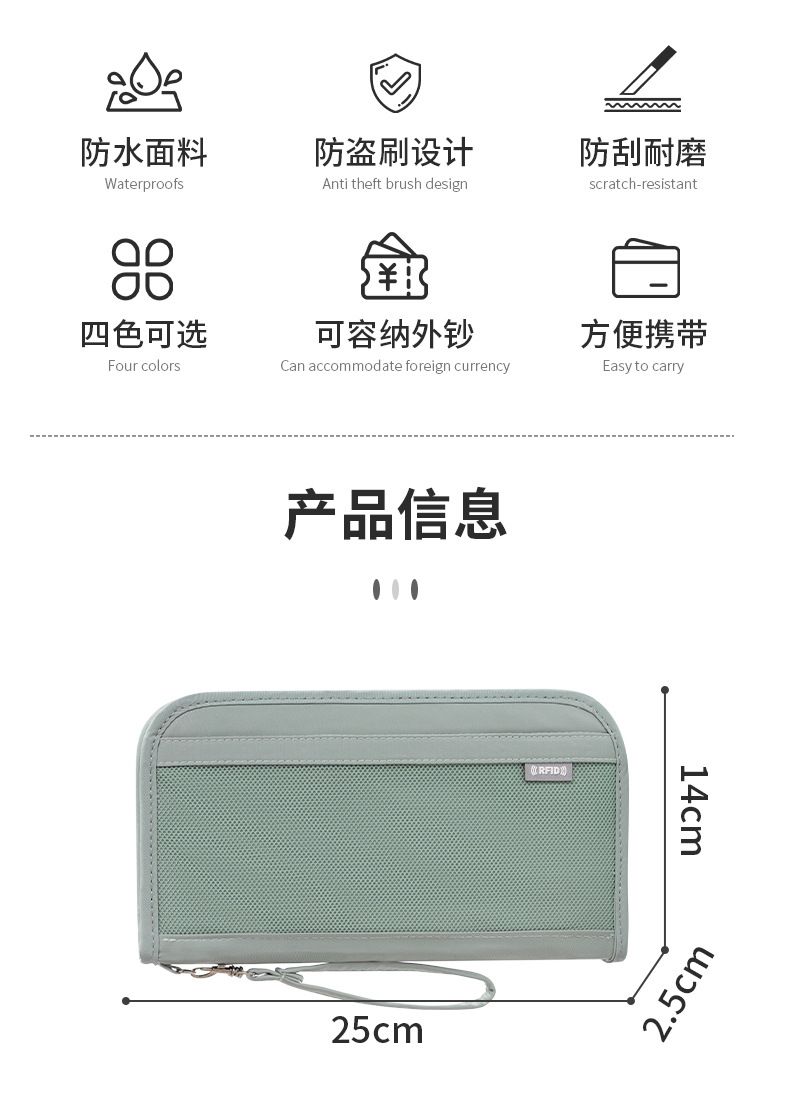 Passport wallet RFID blocking
