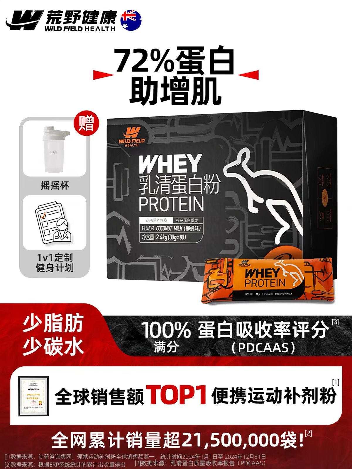 WFH Wilderness Whey Protein Tozu 5,3 Pound, Kas Geliştirme Fitness