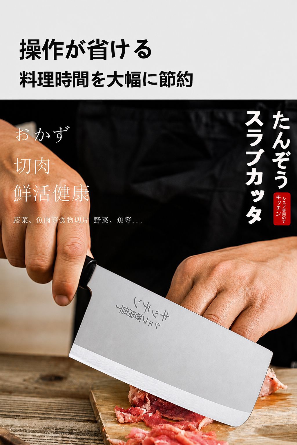 Kitchen knife set with chef knife and fruit knife