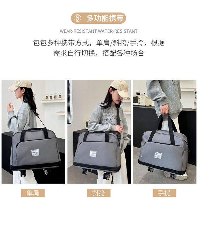 Expandable travel bag, large capacity airline luggage