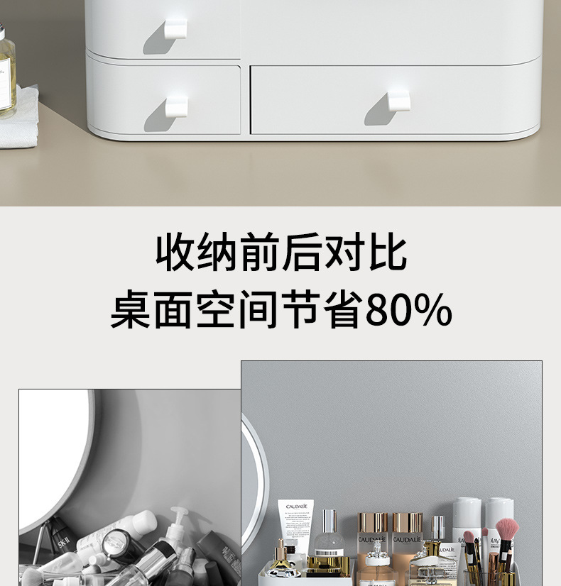化妆品收纳盒桌面梳妆台护肤品置物架口红整理箱桌上抽屉式小盒子