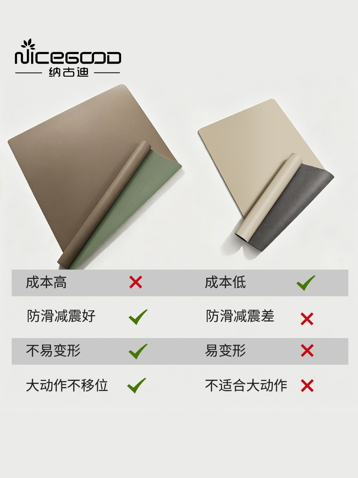 纳古迪椰壳天然橡胶瑜伽垫2026新款专业防滑家用pu健身垫减震静音