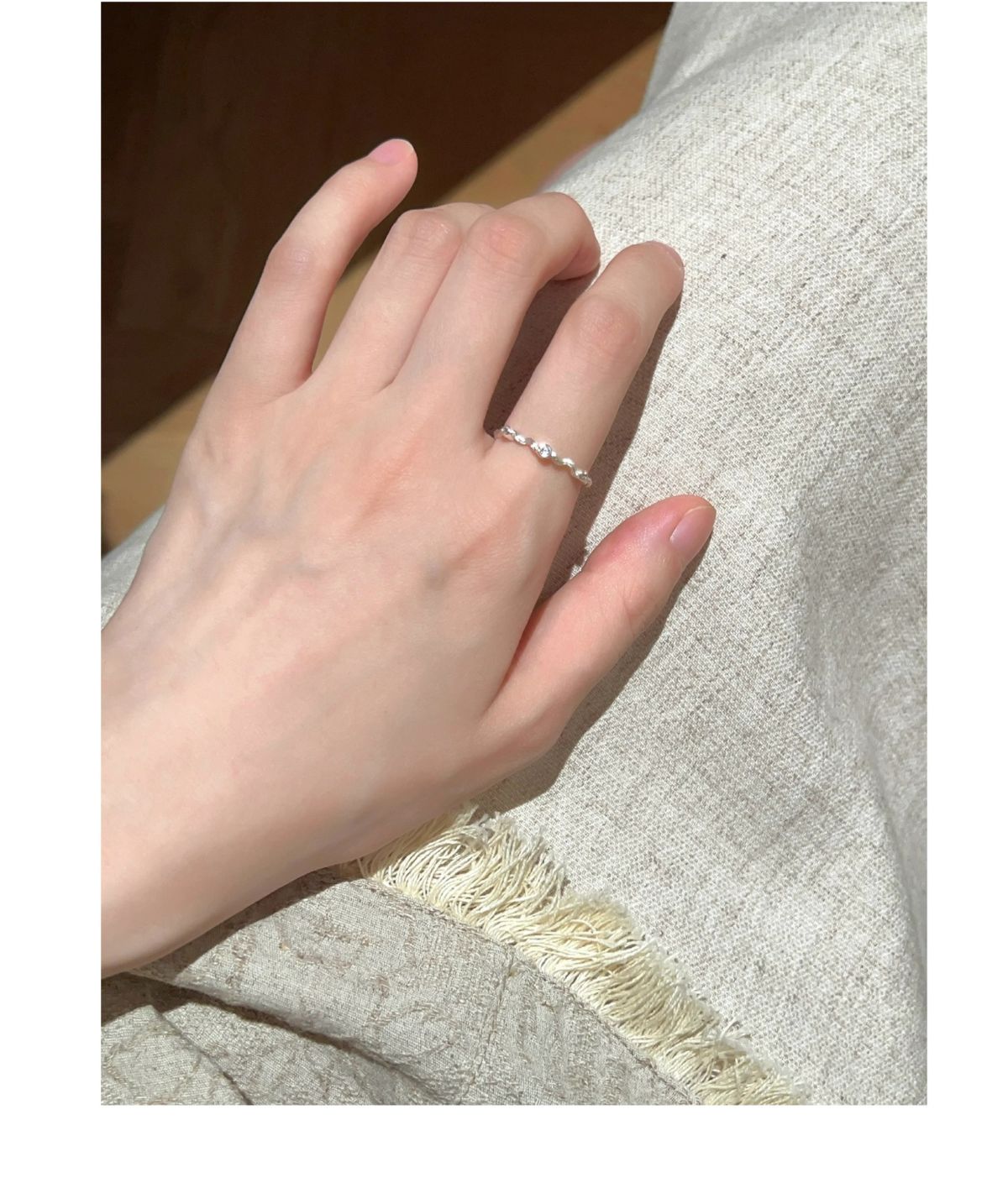 S925 Sterling Silver Lace Pattern Open Ring Women