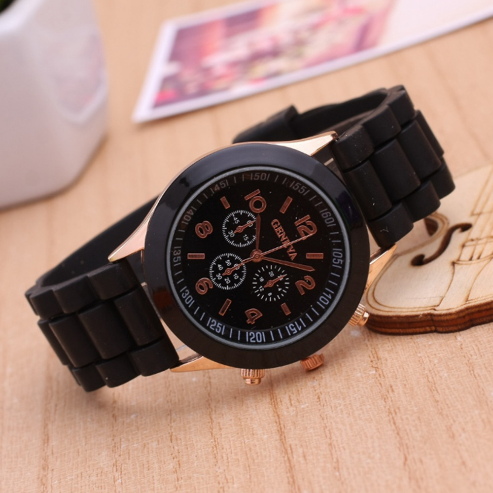 Damen-Quarzuhr mit Silikonarmband, koreanischer Stil, schlichtes Design