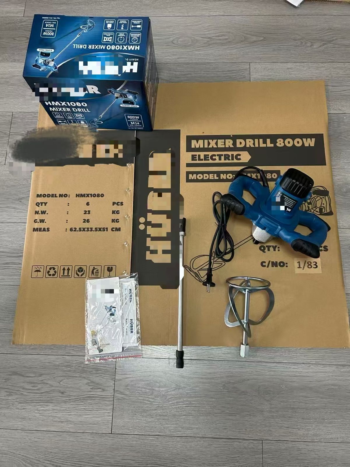 Elektrikli el karıştırıcı, yüksek güçlü, çimento ve boya