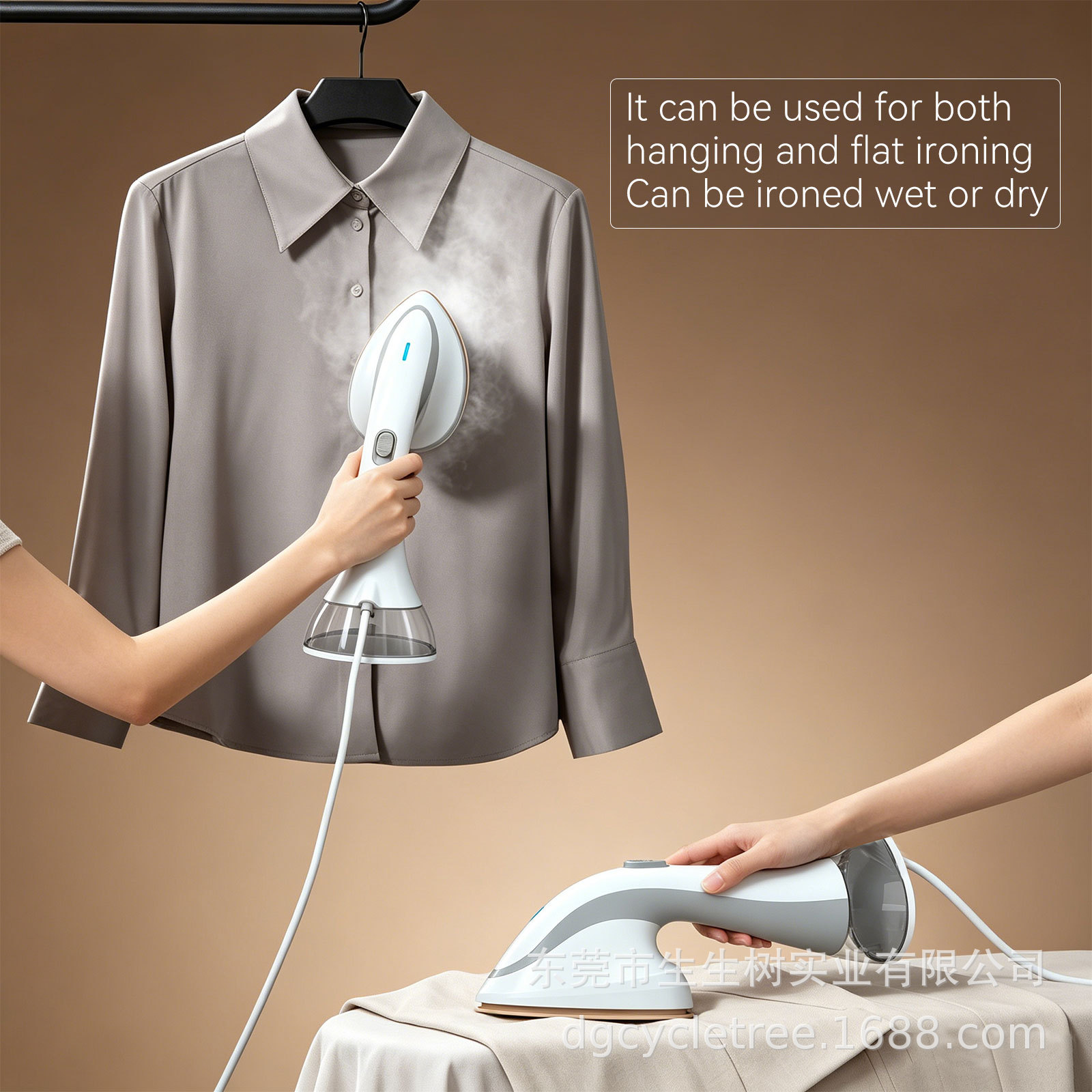 Handheld garment steamer, portable, for home and commercial use