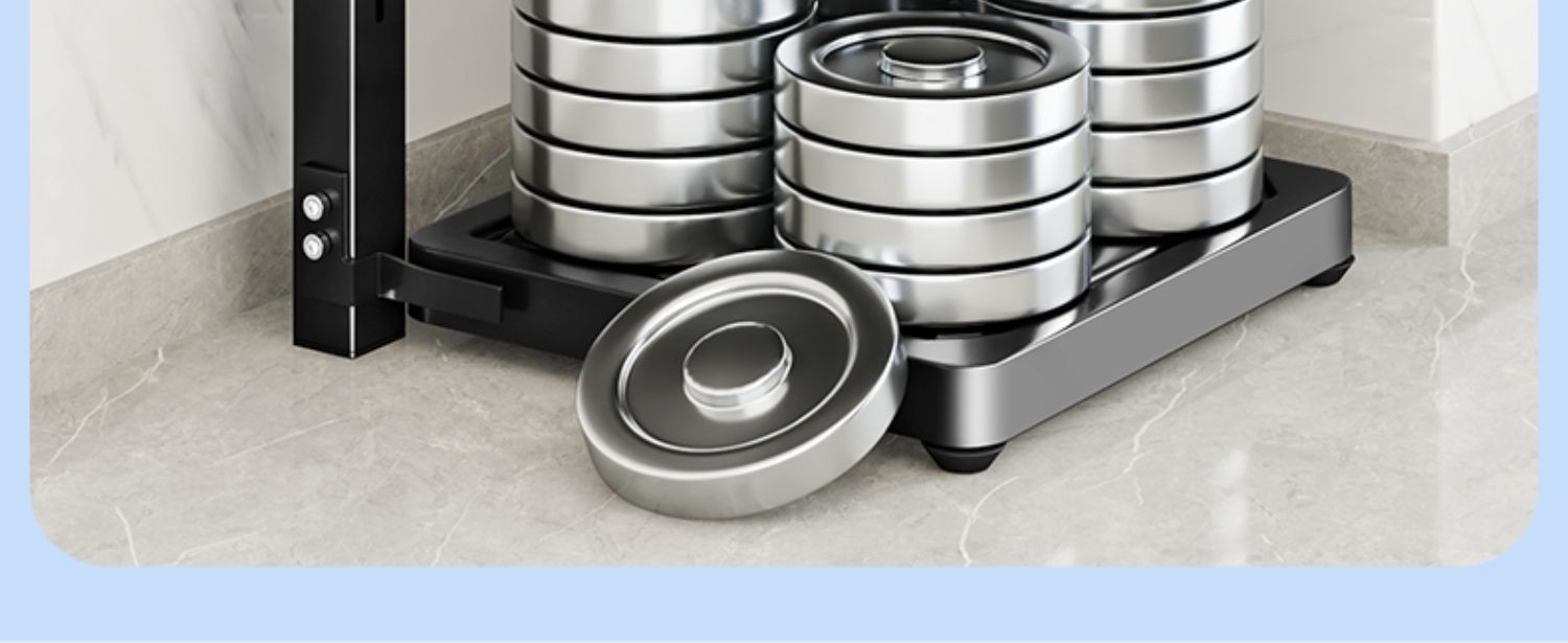 Kitchen pot rack storage, multi-layer, adjustable