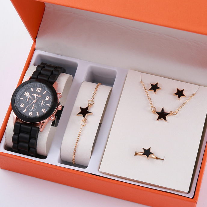 Damen-Quarzuhr mit Silikonarmband, koreanischer Stil, schlichtes Design