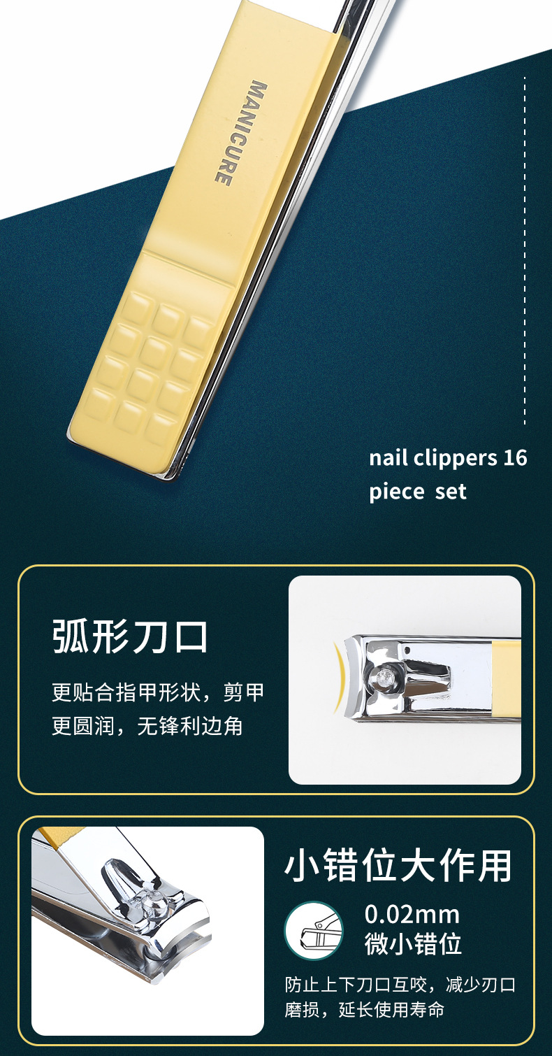 Nail Care Set with Tweezers, Pedicure Knife and Carrying Case