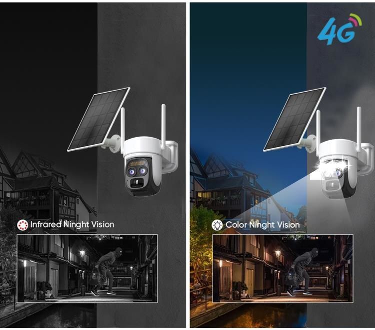 Solar-PTZ-Kamera, 4G, Außenbereich, Zoom