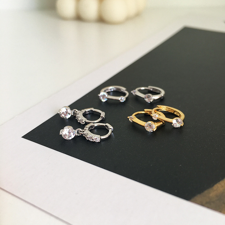 925 silver zirconia earrings, no need to remove while sleeping