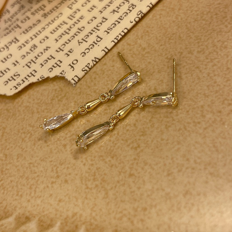 Zircon Tassel Drop Earrings, Niche Design