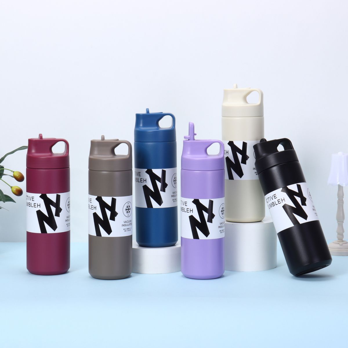 Stainless steel sports water bottle wide-mouth large capacity