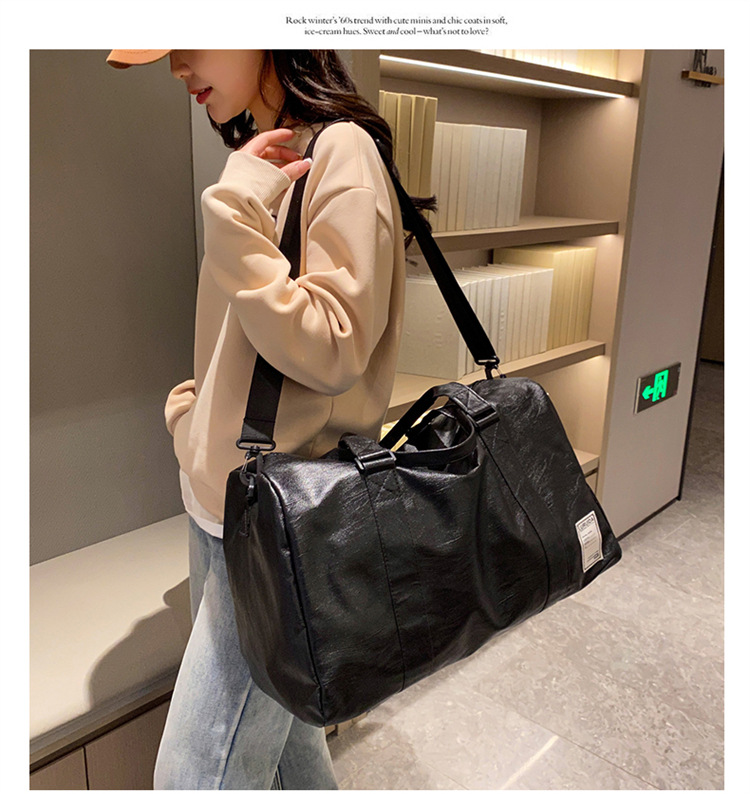 Sports Fitness Bag Leather Dry Wet Separation Large Capacity