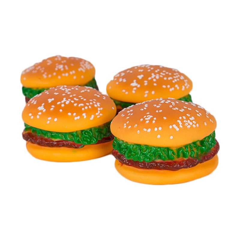 Vinil hamburger sosisli sandwich oyuncak, diş çıkarma, dayanıklı