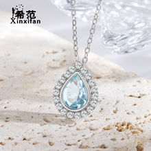 S925 Gümüş Moissanite Balık İpi Kolye, Basit