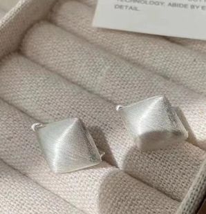 S925 silver diamond brushed earrings