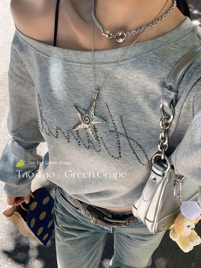 Koreanische Silber-Kreuzkette, Punk Y2K, langes Halsband