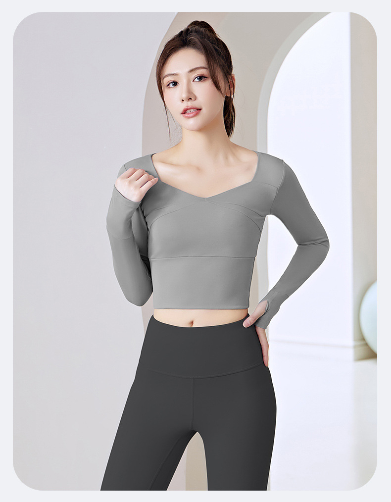 Damen-Yoga-Set, Langarm-Leggings, Lauftraining