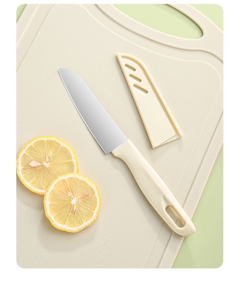 Stainless steel kitchen knife set, lightweight portable with cutting board
