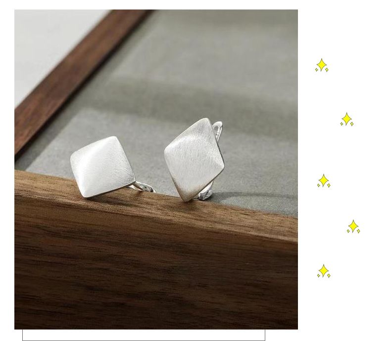 S925 silver diamond brushed earrings