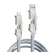 65W 4-in-1-Ladekabel, digitales Display, Zinklegierung