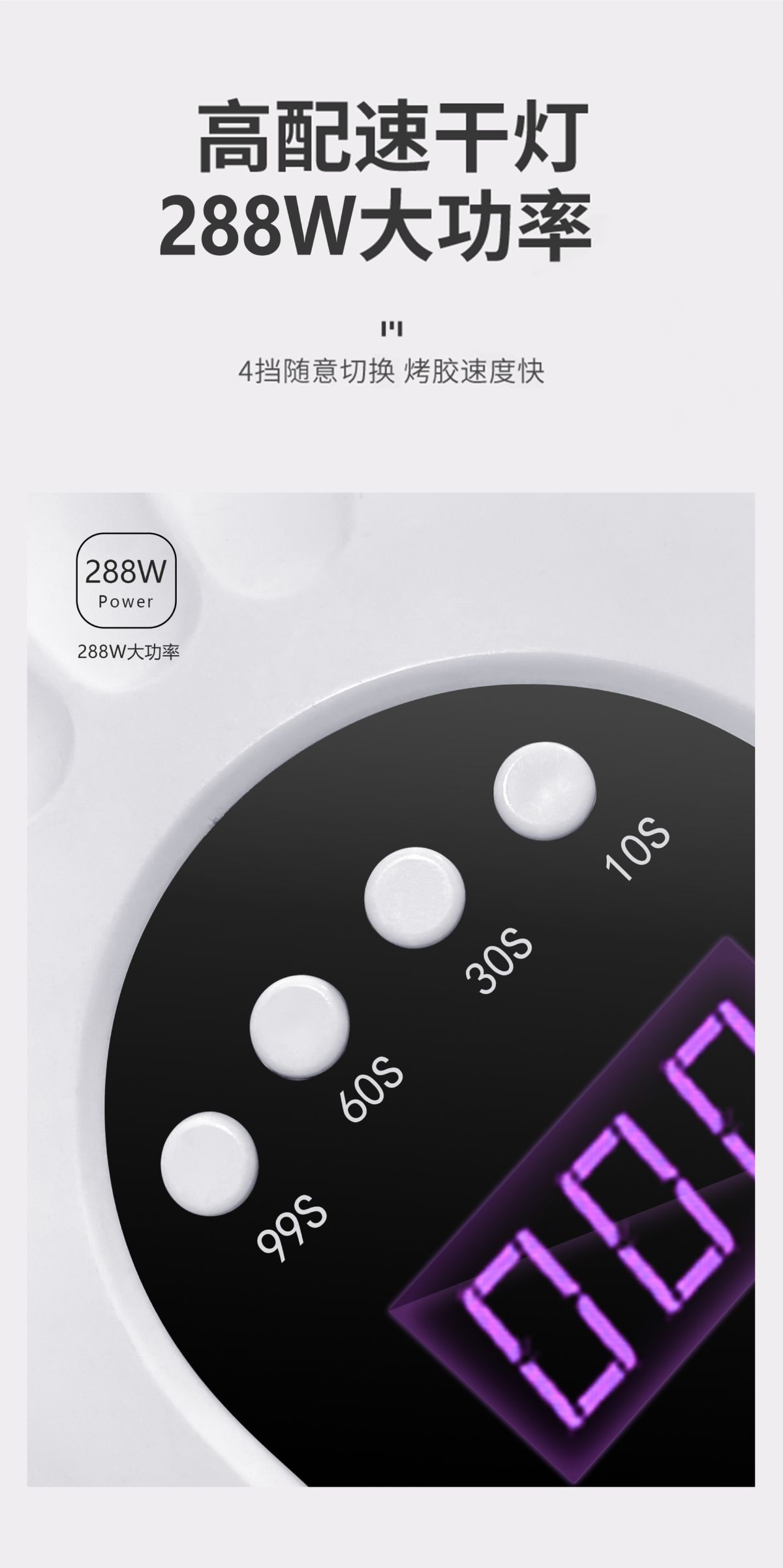 LED nail curing lamp, 3-second fast drying