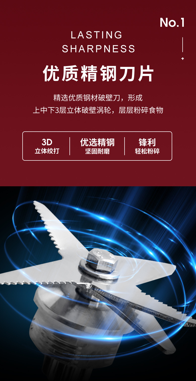 Commercial high-power blender, automatic soy milk maker, juicer